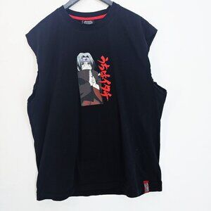 Vintage Y2K NARUTO SHIPPUDEN Itachi & Sasuke Uchiha Black T-Shirt Men Size 2XL